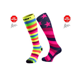 2.er SET Kompression-Socken lang-Stripe-Star